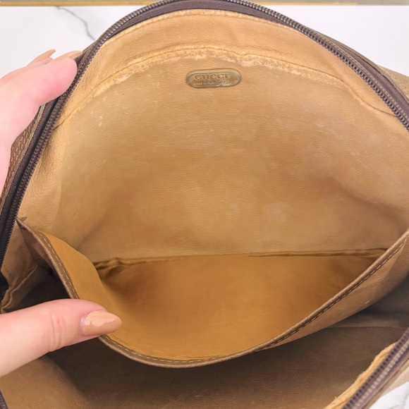 Vintage Gucci GG Plus Monogram Canvas and Leather Vanity Zipper Pouch - Picture 15 of 16